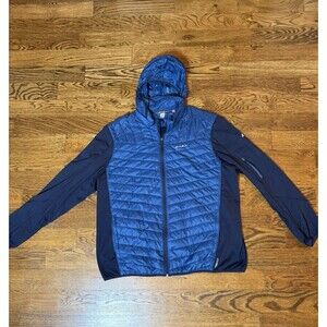 Eddie Bauer Men's Lightweight Down Puffer Hooded Full Zip Jacket, Blue